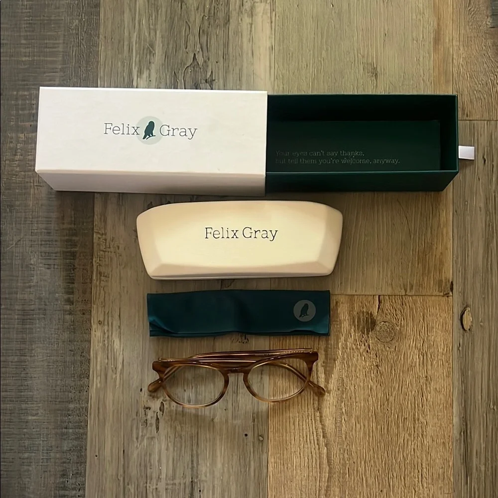 Felix Gray Tortoise Eyeglasses with Case OS